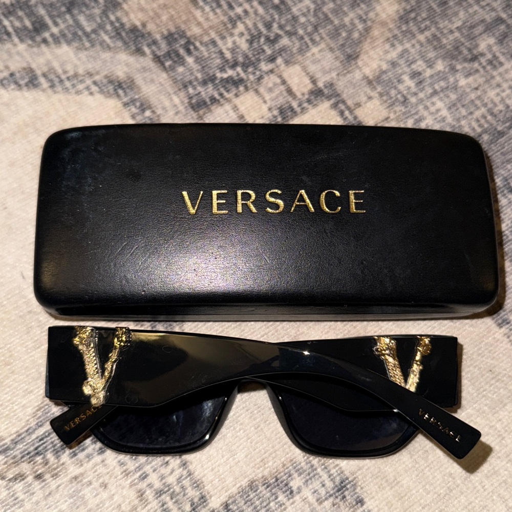Versace Black Sunglasses with Gold Detailing